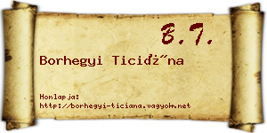 Borhegyi Ticiána névjegykártya